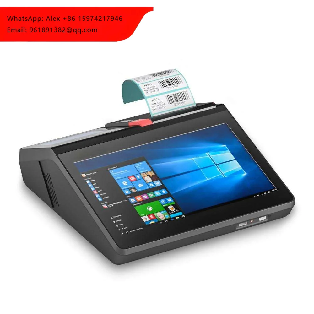 Фото POS-система с 11,6-дюймовым 10-точечным емкостным сенсорным экраном, Bluetooth/Wi-Fi и 80-мм термопринтером чеков по заводской цене №1