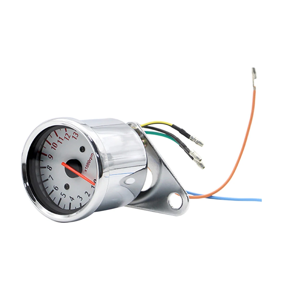 

Durable Motorcycle Tachometer Multi-function Universal 12V Motorcycle Tachometer 0-13000 RPM Tach Pointer Type Rev Counter