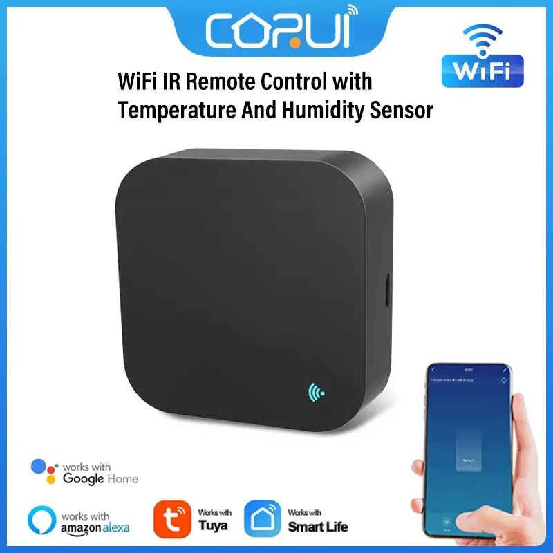

Smart WiFi-IR Remote Control With Temperature And Humidity Sensor APP Remote Control Work With Alexa Home