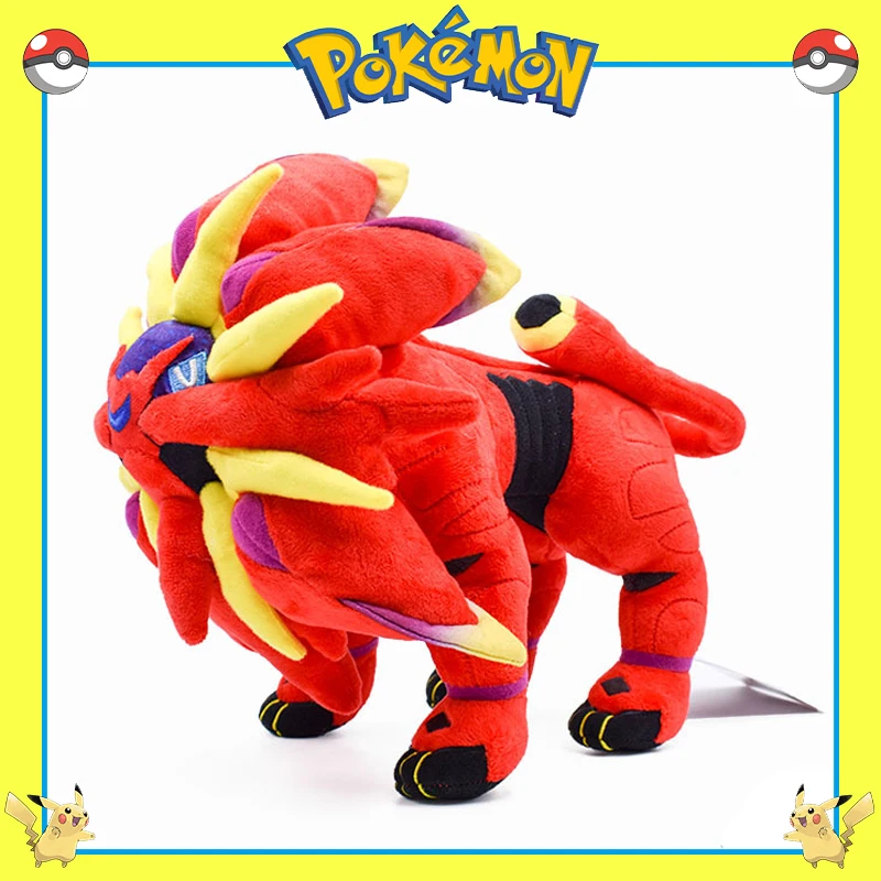 

27cm TAKARA TOMY Pokemon Plush Solgaleo Stuffed Toy Anime Plush Pillow Sun Wheel Pokémon Decor Doll Xmas Gift Toy for Kids Girls