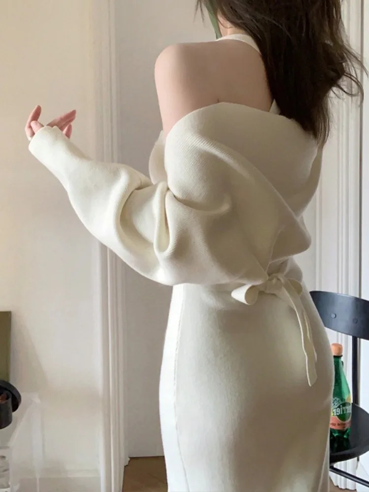 Женский трикотажный комплект из 2 предметов укороченный Кардиган с длинным