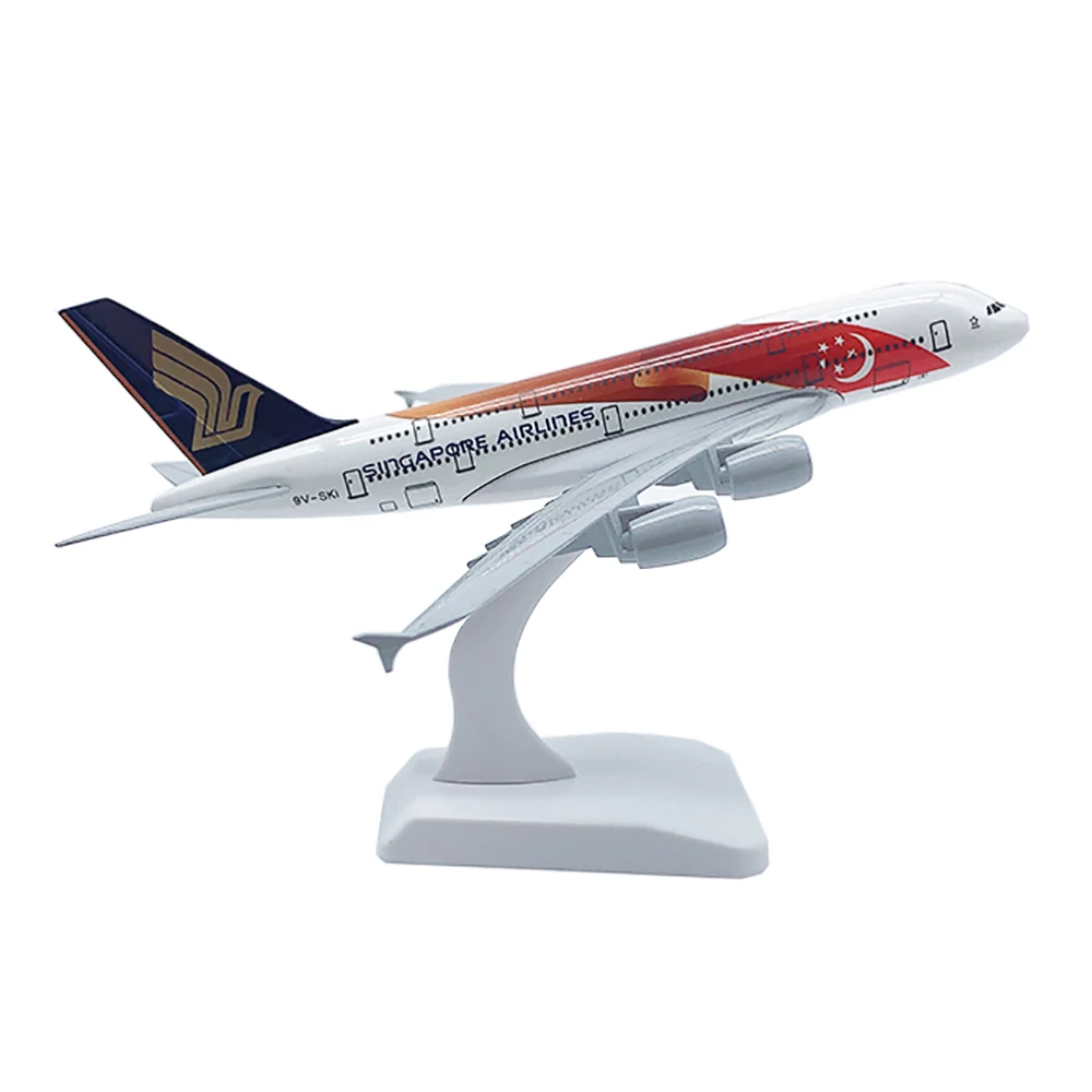 

18cm Aircraft Singapore Airlines National Flag Airbus A380 Alloy Plane Model Toys Children Kids Gift for Collection