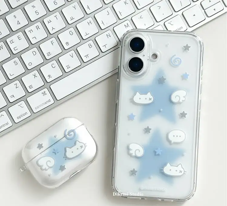Фото Чехол для телефона Clmj Korean ins Cat Wings Star для Samsung Galaxy A37 A57 A16 A17 A36 A26 A56 A55 A35 A25 A15 A54 A24 A14 A13 4G 5G №4