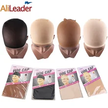 Alireleader 2 Buah Topi Wig Berkualitas Tinggi Topi Stocking Cokelat untuk Natal Topi Wig Cosplay Jaring Elastis untuk Membuat Wig