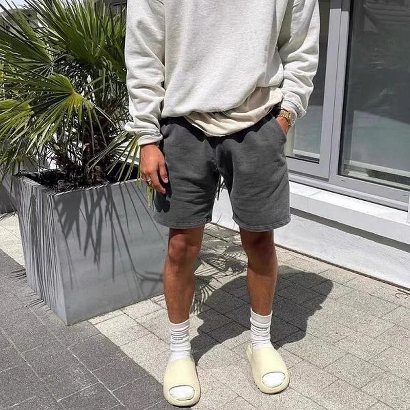 

22SS Washed Vintage Drawstring Askyurself Shorts Men Women EU Size 100% Cotton Askyurself Shorts Fashion Summer Demon Slayer