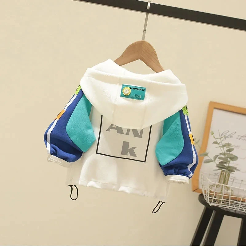 

Autumn Kid Jacket Children Hooded Coat Boys Outerwear Clothes Spring Zipper Windbreaker Top Fashion Toddler Sports Jacket 1-7Y