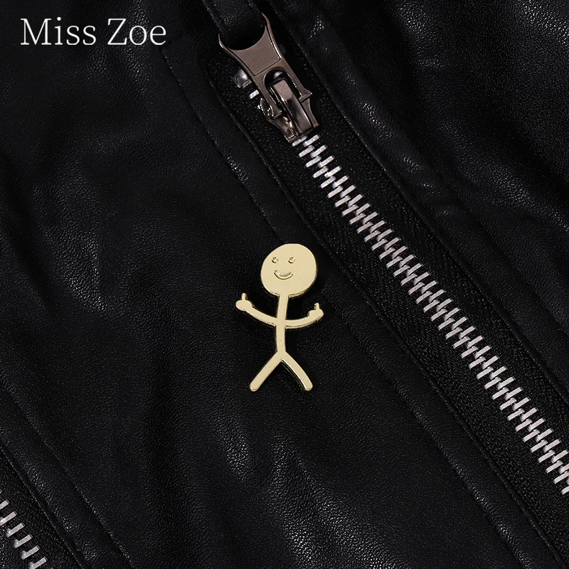

Simple Funny Doodle Enamel Pins Golden Color Model With Smile Brooches On Clothes Backpack Party Gift For Kids Friend Jewelly