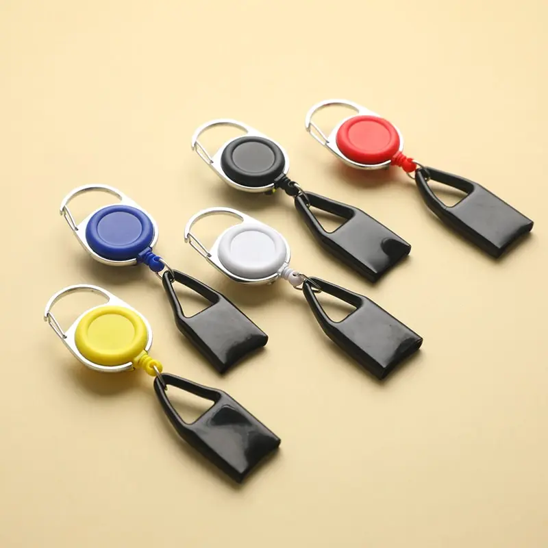 

Silicone Sticker Lighter Leash Safe Stash Clip Retractable Keychain Holder Cover Smoking Accessories