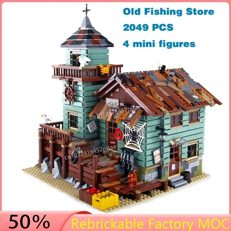 

New Fisherman Old Fishing House Store Model Building Blocks Bricks Compatible 21310 16050 Kids Birthday Christmas Toys Gifts