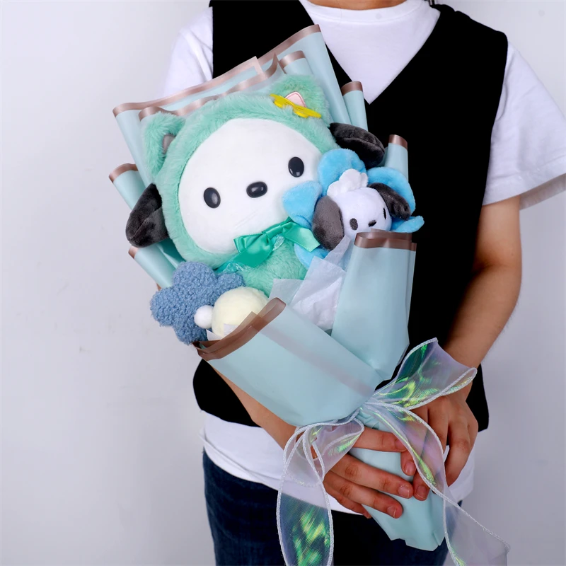 

New Cartoon Plush Bouquet Kawaii Pochacco Anime Plush Doll Toy Handmade Mother's Valentine's Day Christmas Graduation Gifts