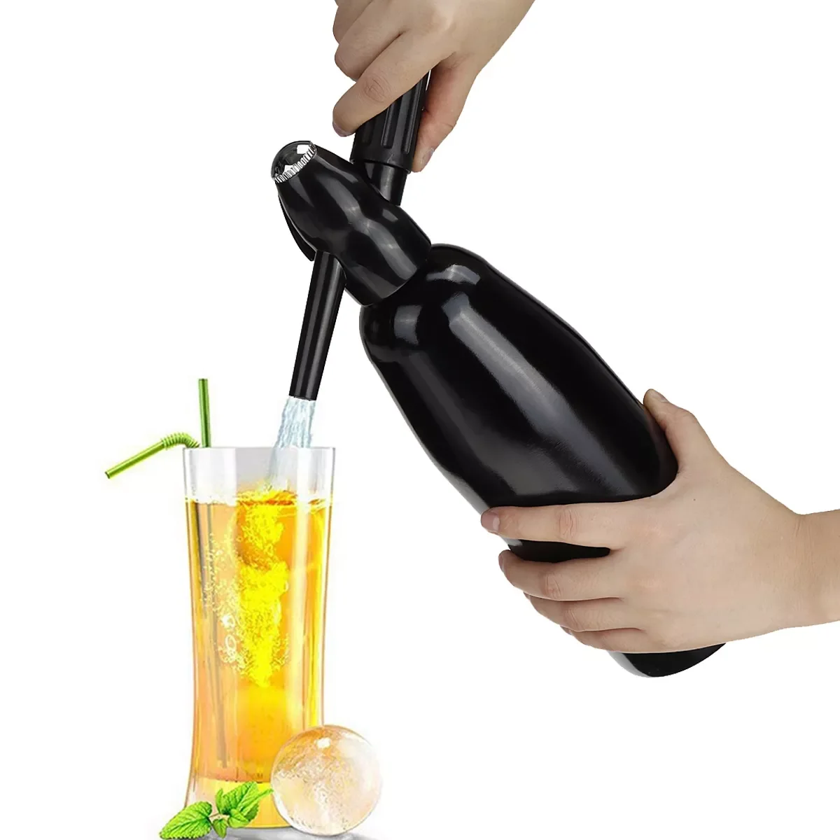 

Ручная газировочная машина на 1 л, Диспенсер CO2, генератор водяных пузырей, машина для охлаждения напитков и коктейлей, алюминиевая балка, до...