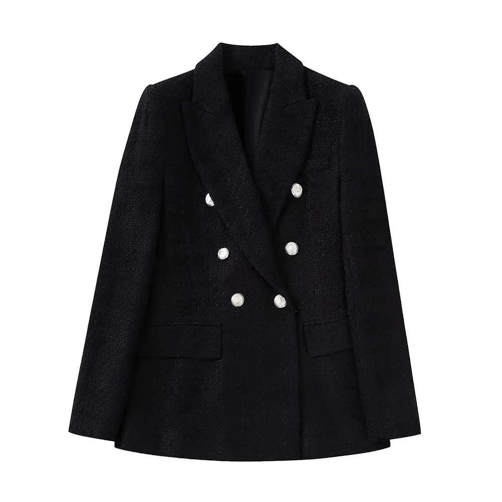 

PB&ZA women's suit jacket Fall 2022 new fashion temperament commuting European and American double-breasted slim suit short coat