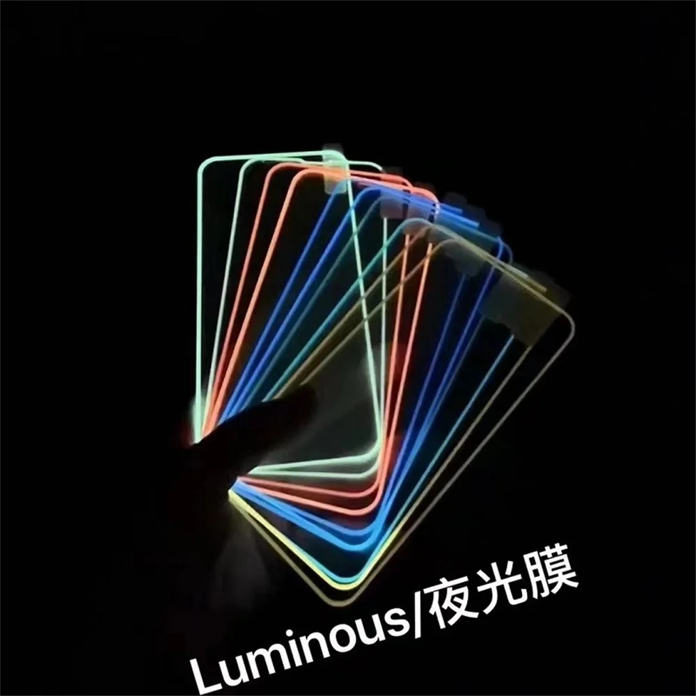 Luminous Tempered Glass 9H Screen Protector Fluorescent Film For iPhone 14 Pro Max 13 Mini 12 11 XS XR X 8 7 6 Plus