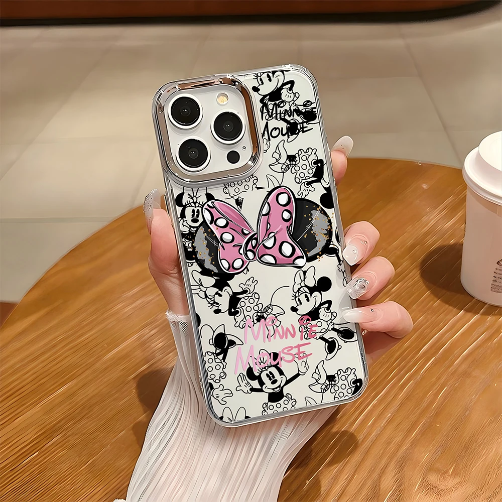 Фото Стильный чехол для телефона с Микки и Минни Маусами для iPhone 17e, 17, 16e, 16, 15, 14, 13, 12, 11 mini, Pro, Max, X, XR, XSMAX, 8, 7, Air, Plus, мягкий чехол №5