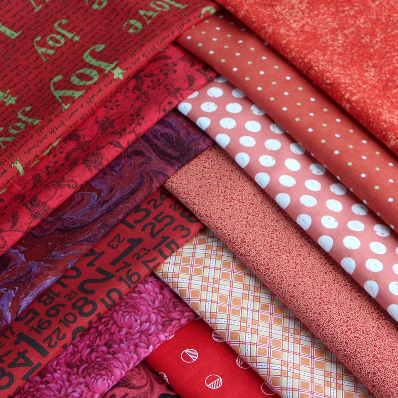 Саржевая хлопчатобумажная ткань с красным принтом для детей пэчворка шитье