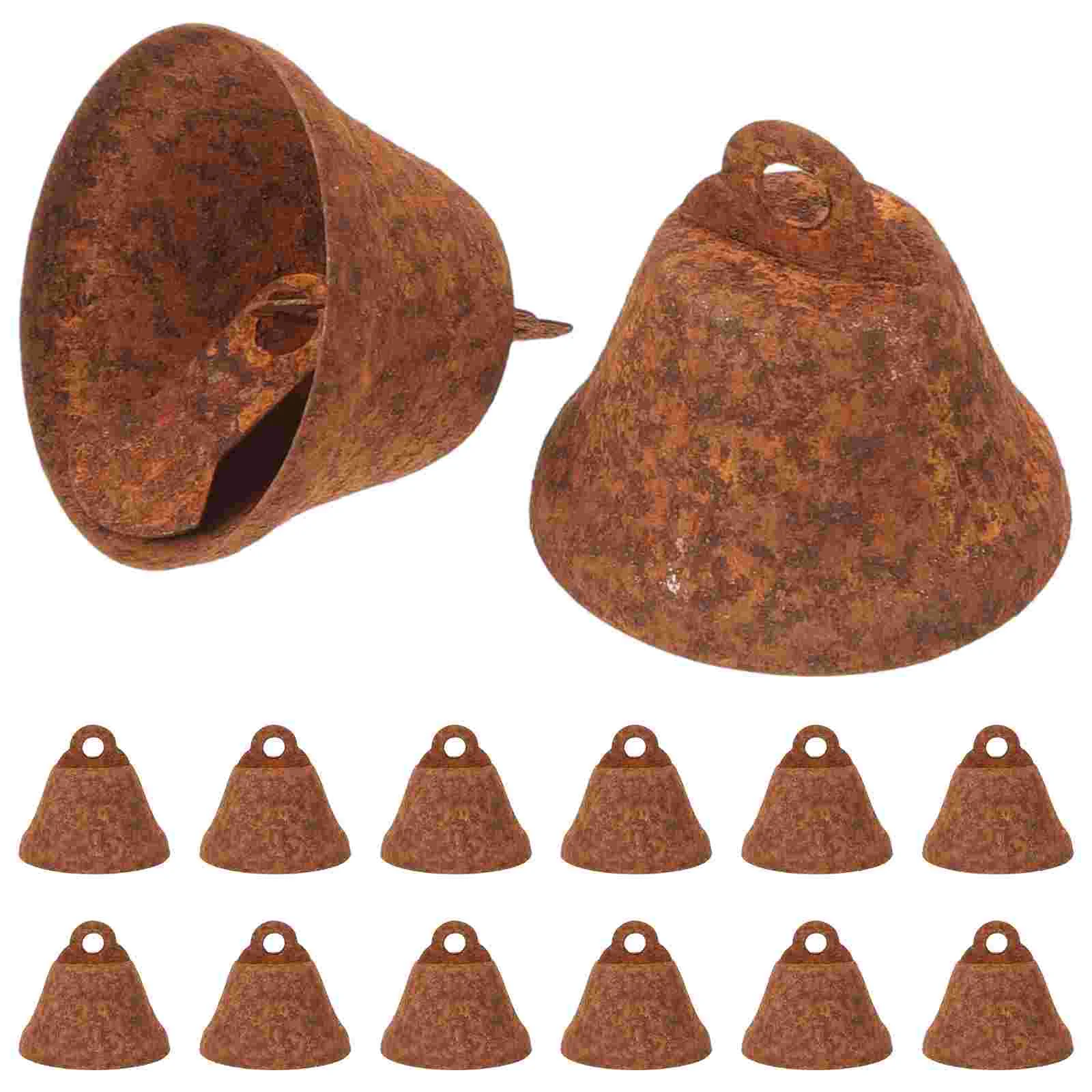 

50 Pcs Bell Hanging Charms Retro Decor Pendant Making Decorative Metal Rusty Xmas Small Vintage Bells Mini