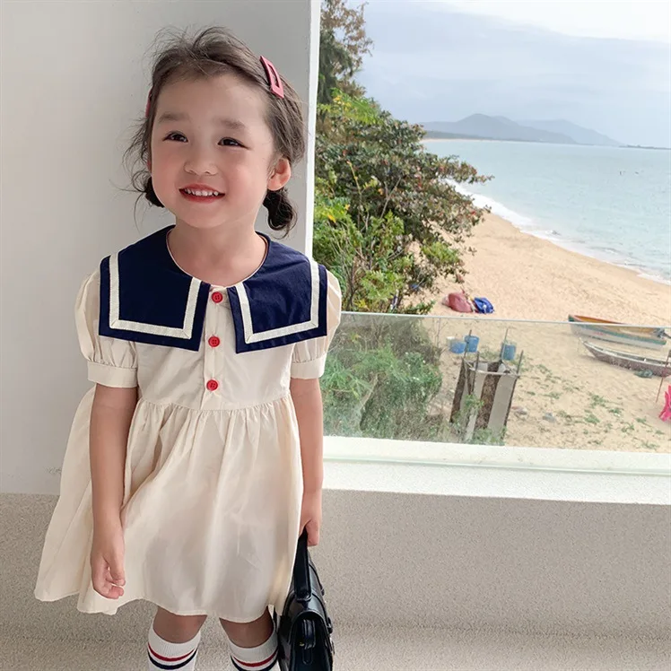 

Girls dress 2022 summer new children's fashionable short-sleeved princess dress trendy baby western style college style skirt