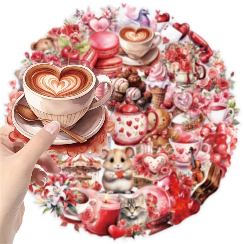 Фото 50 шт. Kawaii Red Love наклейка для домашних животных эстетическое украшение канцелярские принадлежности для скрапбукинга DIY ручные бухгалтерские принадлежности для детей №4