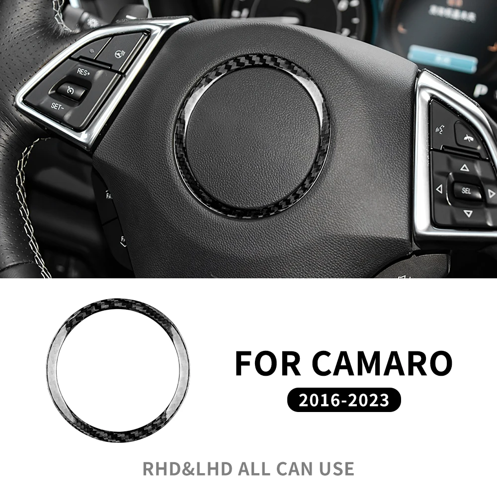 

Наклейка из натурального твердого углеродного волокна для Chevrolet Camaro 2016 2017 2018 2019 2020 2021 2022, отделка кольца на центральное рулевое колесо