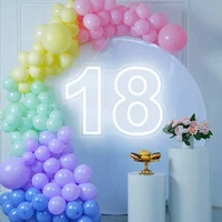 LED Light Up Sign Age Number Neon Light for Happy Birthday Party Anniversary Celebration Wall Mount Decoration Sign Light