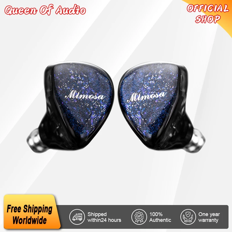 Наушники-вкладыши QoA Mimosa 1 динамический + плоский разъем IEM 3 5 мм 4 для Hi-Fi