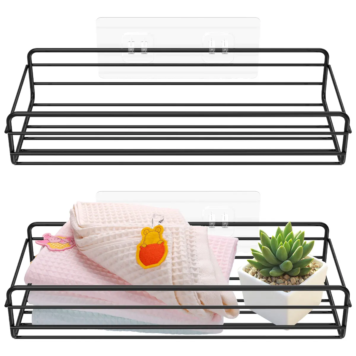 

2 шт., металлические настенные полки для душа, без сверления