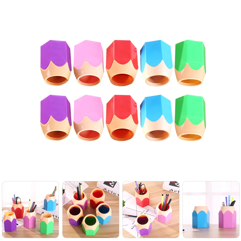 

10 Pcs Pen Holder Unique Cute Desktop Abs Office Makeup Brushes Organizer