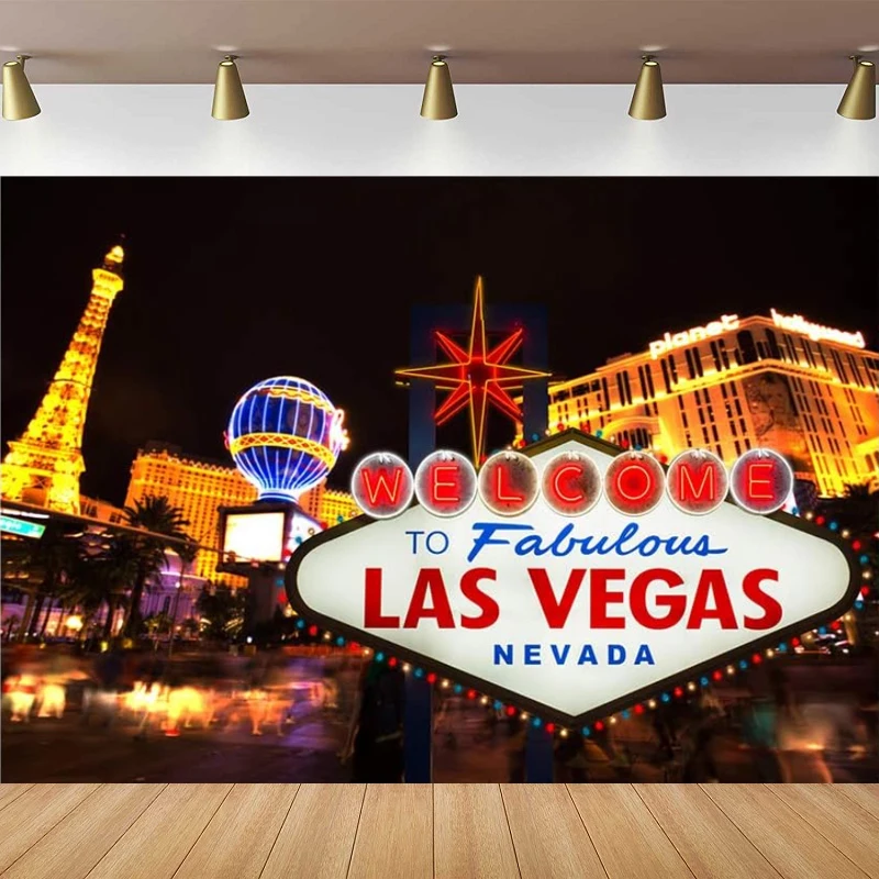 

Photography Backdrop Welcome To Las Vegas Casino Night Poker Birthday Party Background Movie Themed Baby Shower Poster Banner