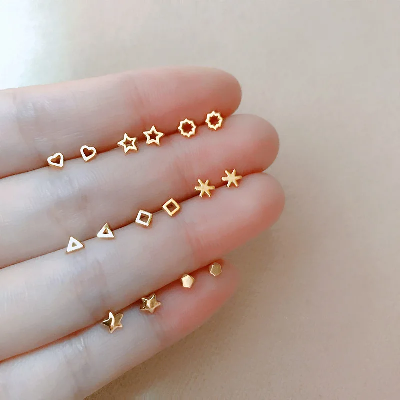 

Tiny Minimalism Earrings Silver Plated Allergic Protection Mini Small Stars for Women Student Stud Earring Jewellery Gifts
