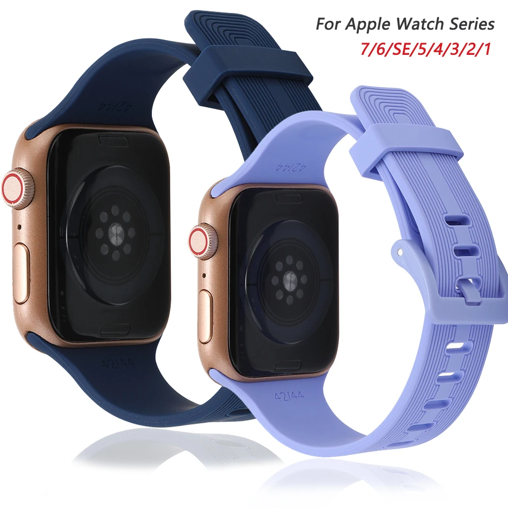 

Ремешок силиконовый для Apple Watch Band 49 мм 44 мм 45 мм 42 мм 40 мм 38 мм 41 мм Iwatch Ultra Series 8/7/6/5/4/SE/3/2/1