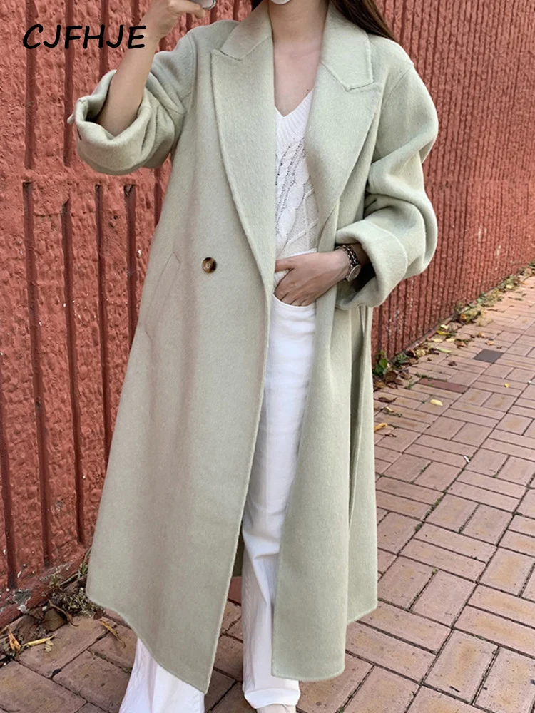 CJFHJE пурпурное шерстяное Смешанное пальто для женщин корейская мода серый тренд с