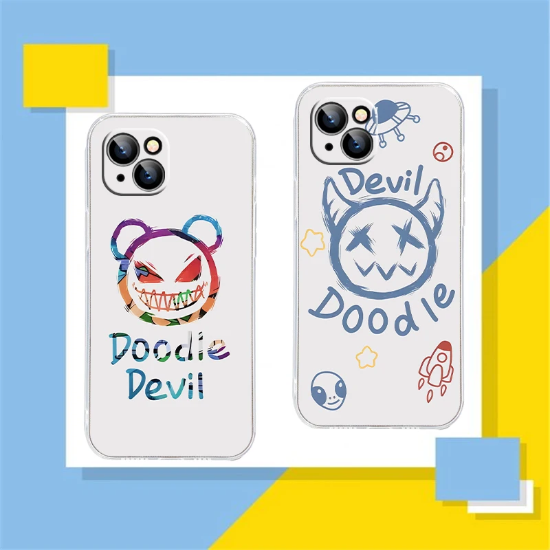 

New Little Devil For Apple iPhone 14 Pro Man 13 12 11 Pro Max 12 13 Mini 6S 7 8 Plus X XR XS Max SE Clear Phone Case Soft TPU