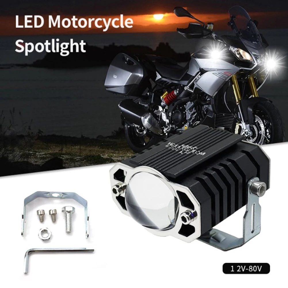 

Motorcycle LED Headlight Spotlights Auxiliary Lightings High Low Beam White Yellow Light 12V For Moto Bicycles Motorbike Cars