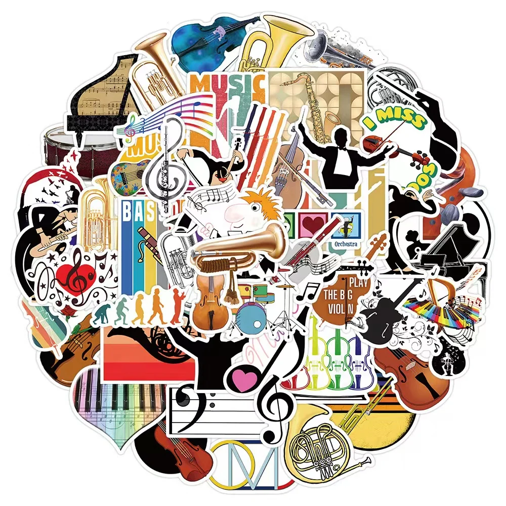 

50 new orchestral concert graffiti stickers suitcase notebook thermos cup children's bonus stickers