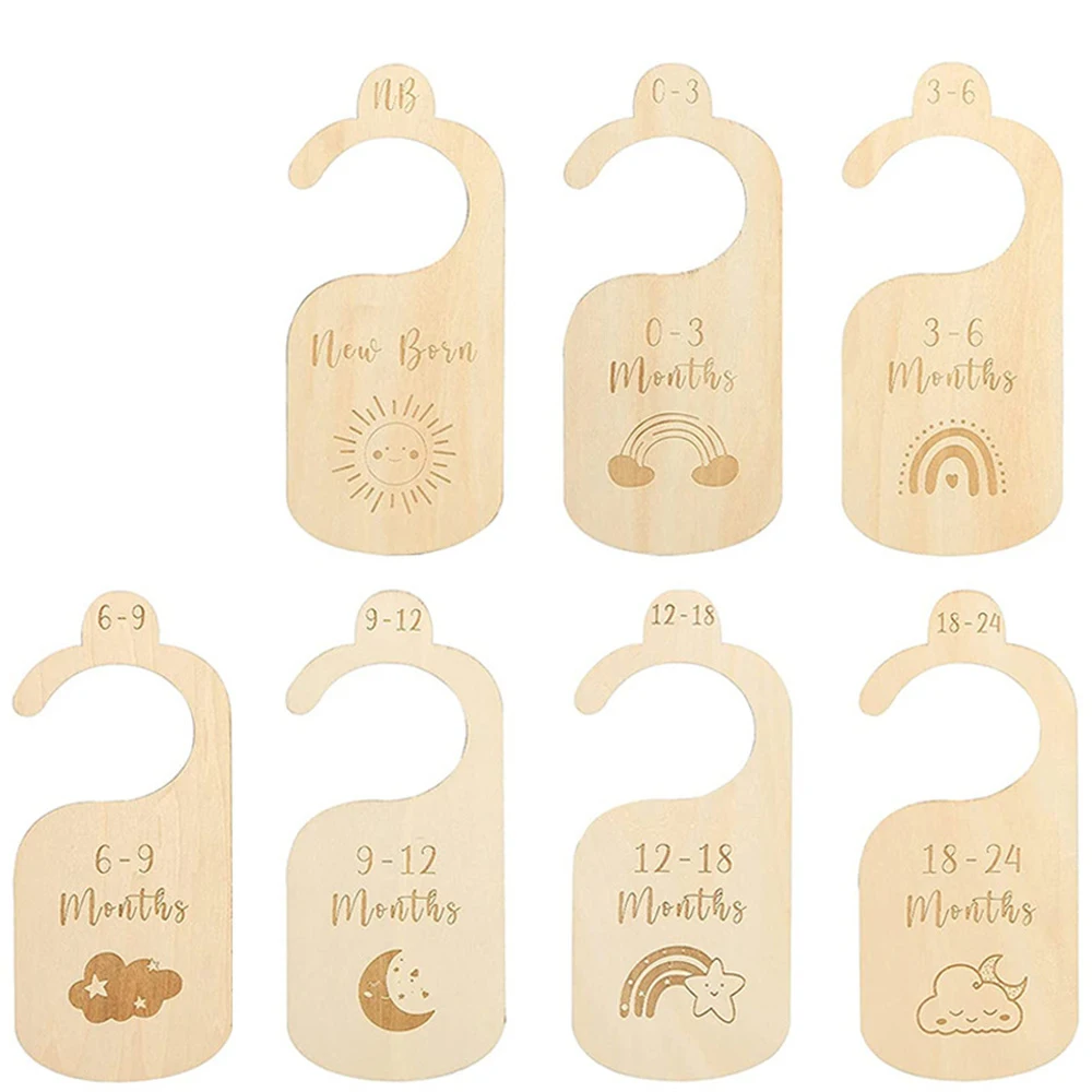 

Wooden Baby Closet Size Divider Wood Split Boxwood Newborn Milestone Card Boxwood Tag Milestone Wood Tag