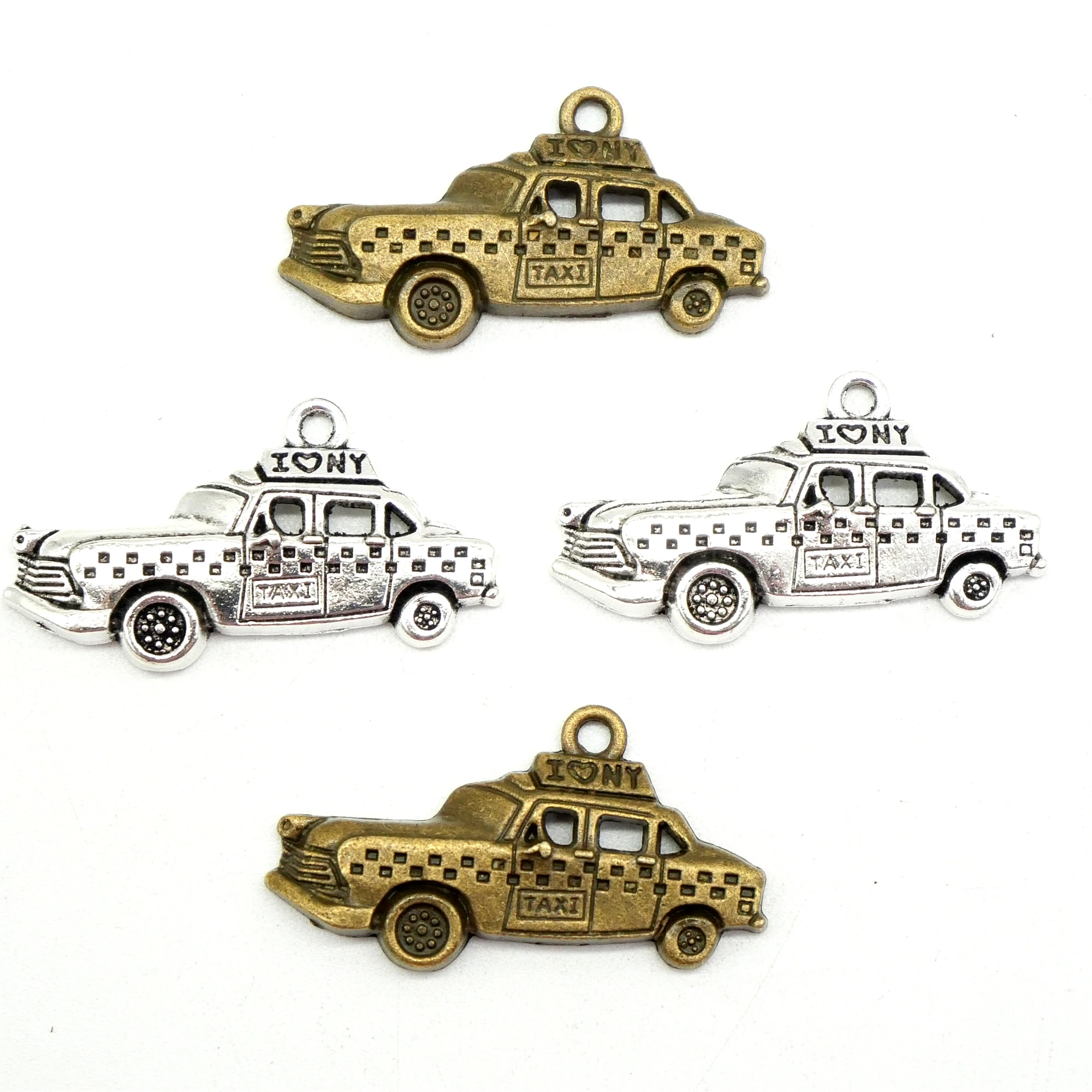 

10 шт., подвески в виде автомобиля, 17x33x4 мм