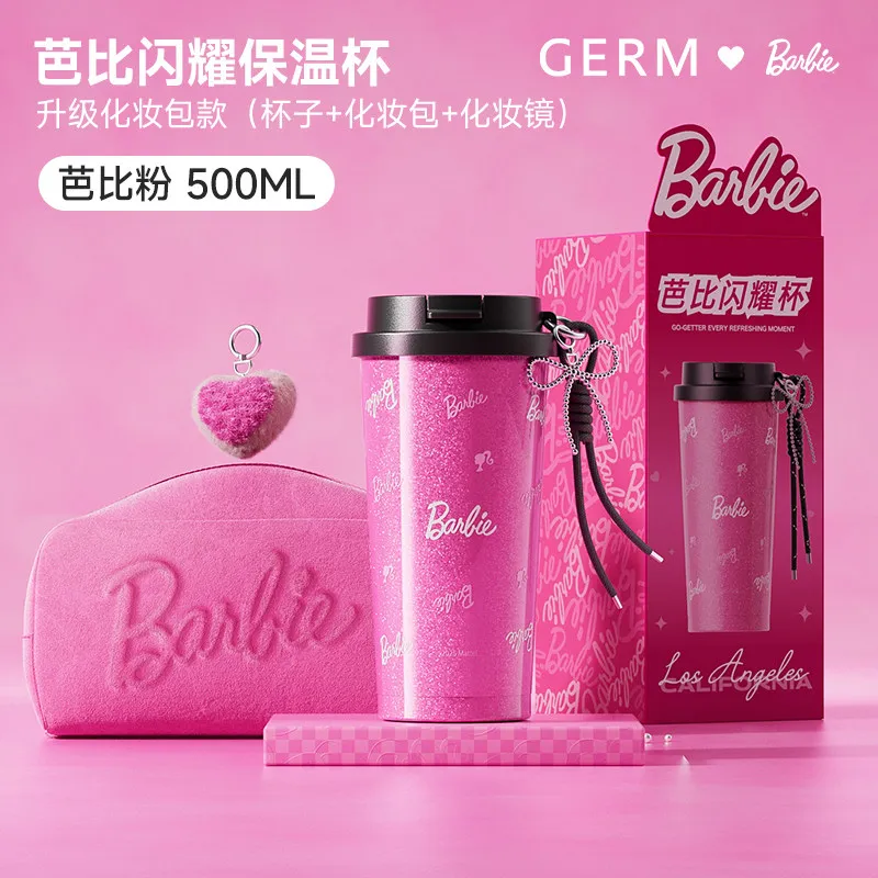 Фото Термокружка Germ Barbie, портативная дорожная кружка из нержавеющей стали с двойной крышкой, модная термокружка для женщин, подарки №1