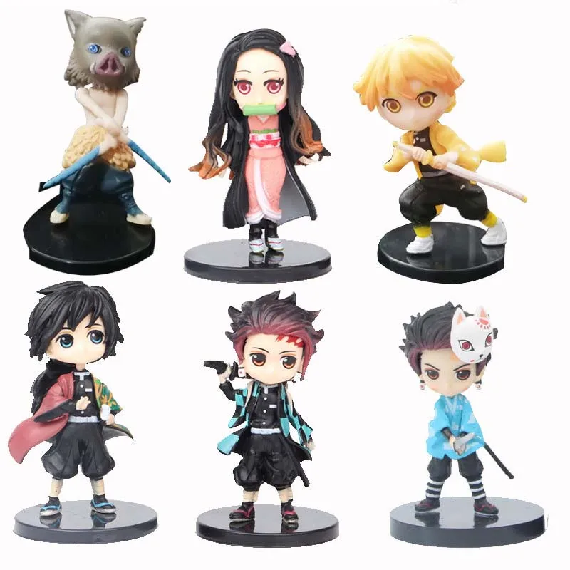 

6pcs/set Anime Demon Slayer Figure 7cm Kimetsu No Yaiba Figure Q Posket Kamado Tanjirou Kamado Nezuko Agatsuma Figure Toys
