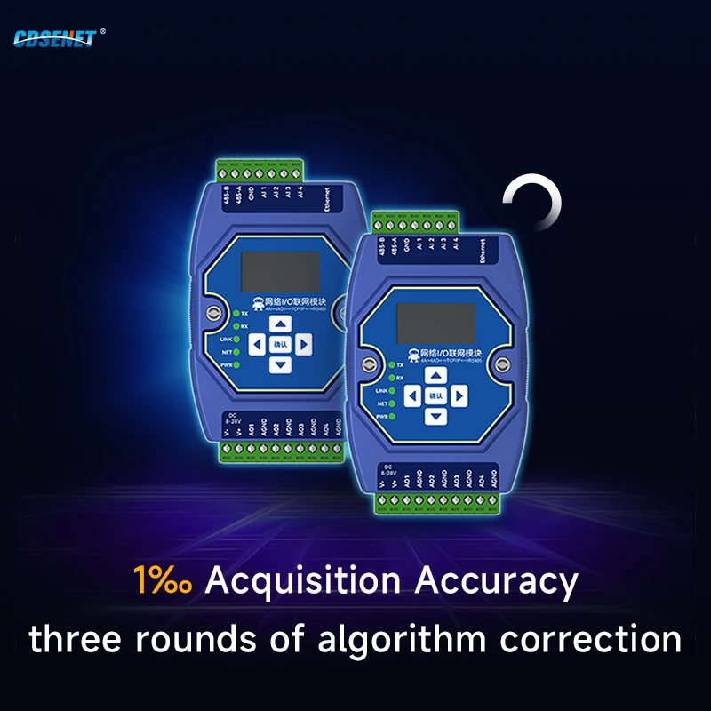 4AI+ 4AO RS485 Etherent Switch Value Acquisition Controller CDSENET ME31-XAXA0404 ModBus TCP RTU I/O Networking Module