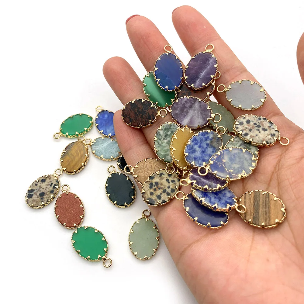 

Подвески в форме яиц, далматинская яшма, для изготовления ювелирных изделий, ожерелье, серьги, браслет, Овальные Подвески из кальдалита