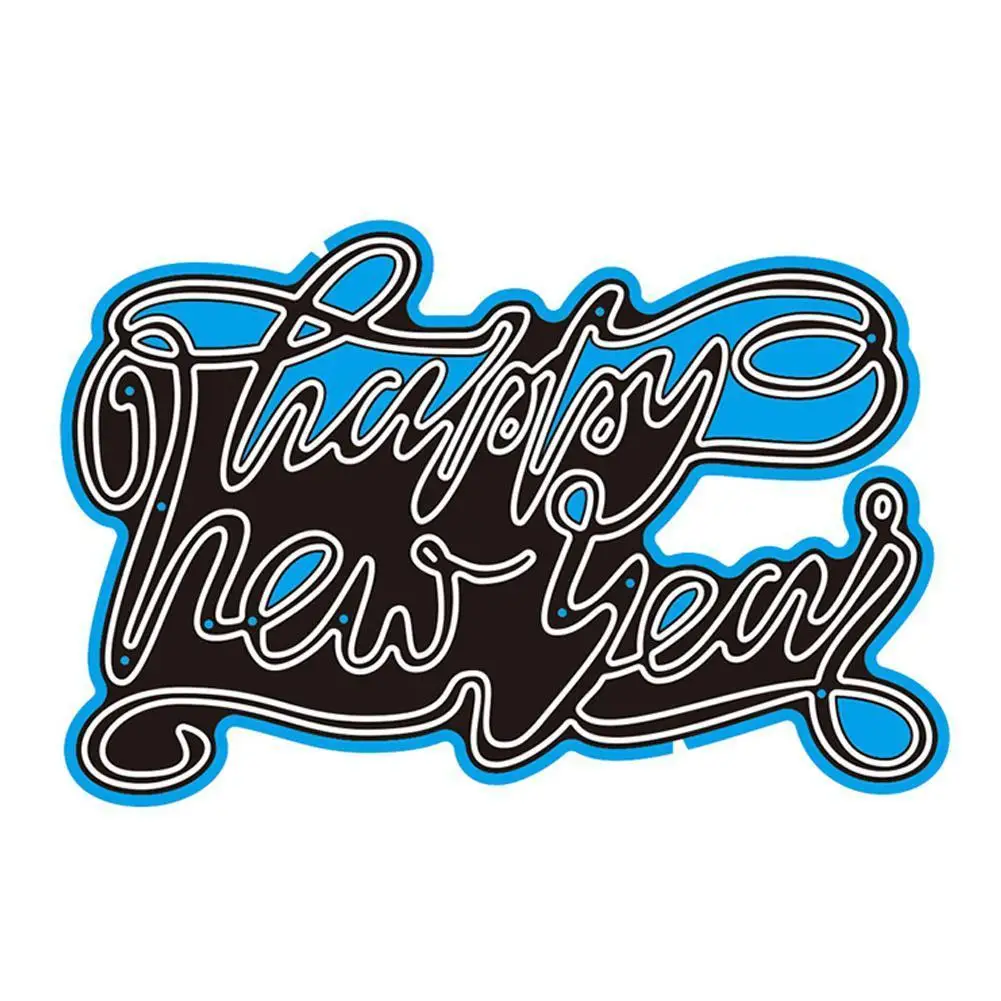 Надпись С Новым Годом металлическая высечка для изготовления открыток Декорации