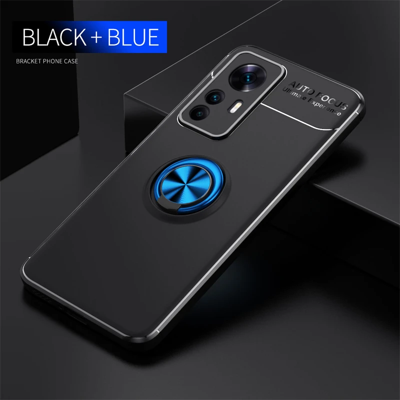 For Xiaomi Mi 12T Case Cover For Mi 12T Capas Phone Bumper Back Stander TPU Soft Ring Magnetic Holder Fundas Mi 12T Pro Cover