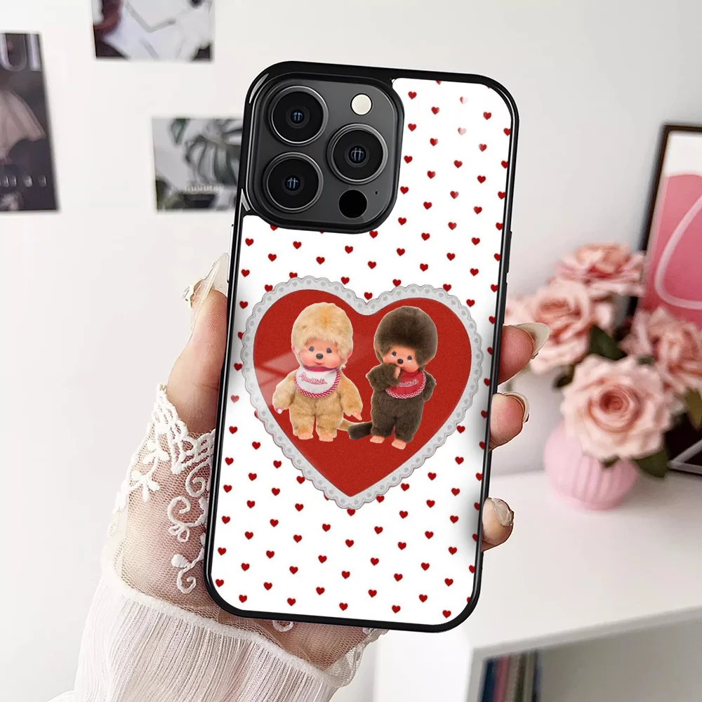 Милый мультяшный чехол для телефона M-Monchhichi iPhone 16 15 14 13 12 11 Pro Xs Max Mini Plus