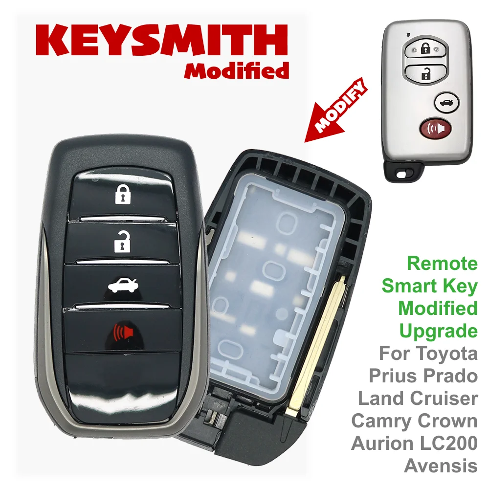 Фото Улучшенный корпус смарт-ключа KEYSMITH для Toyota Land Cruiser LC200, Prado, Prius, Camry, Crown, Aurion, Avensis (замена) №1