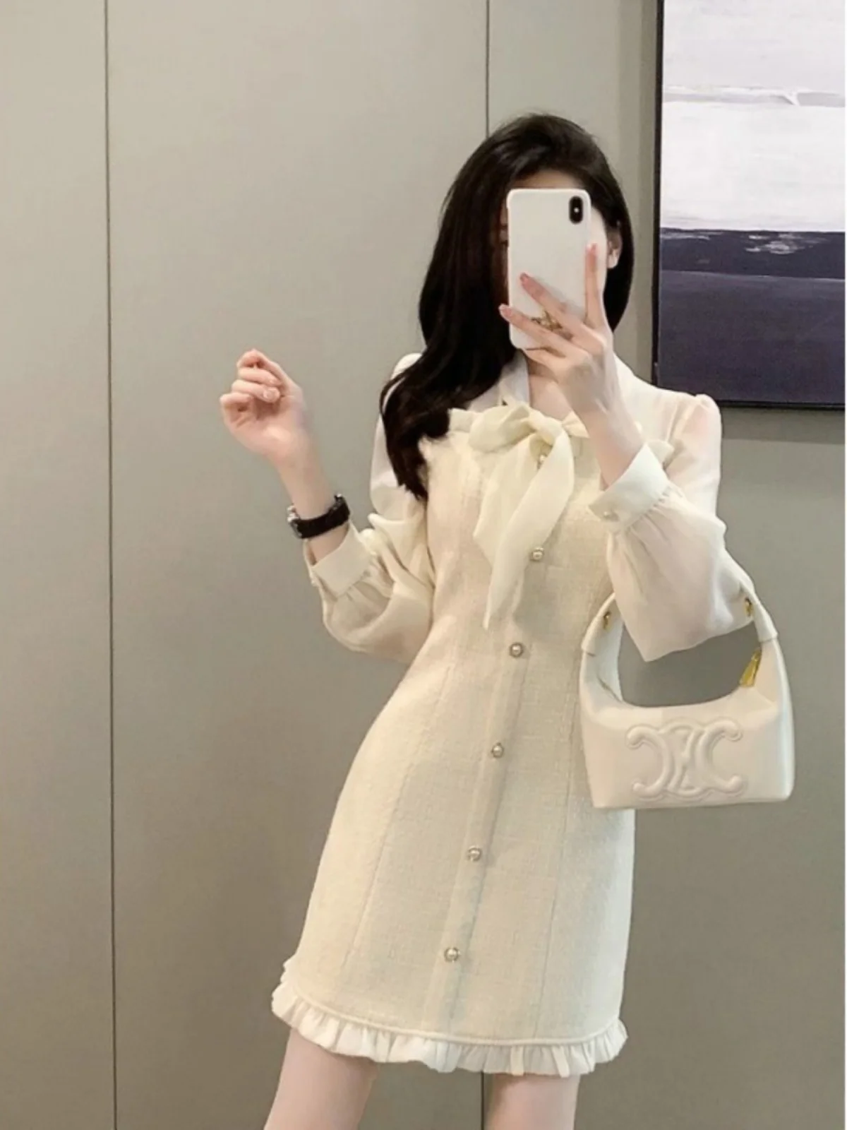 Французское классическое платье Sle Весна/Лето Белая необычная достойная большая