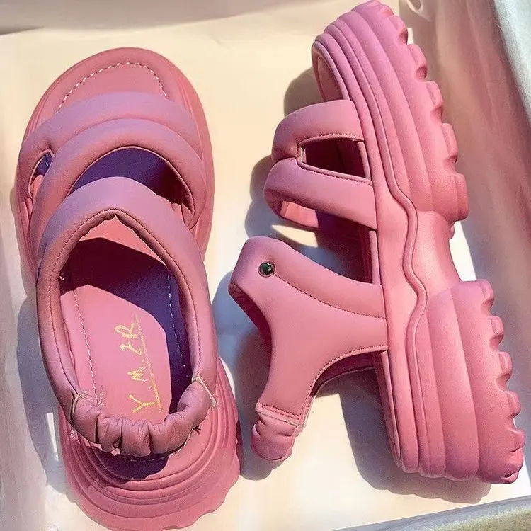 

Pink Summer Sports Daddy Sandals Women New Ladies Shoes Fashion Casual Non-Slip Platform non-slip Beach Shoes Sandalias De Mujer