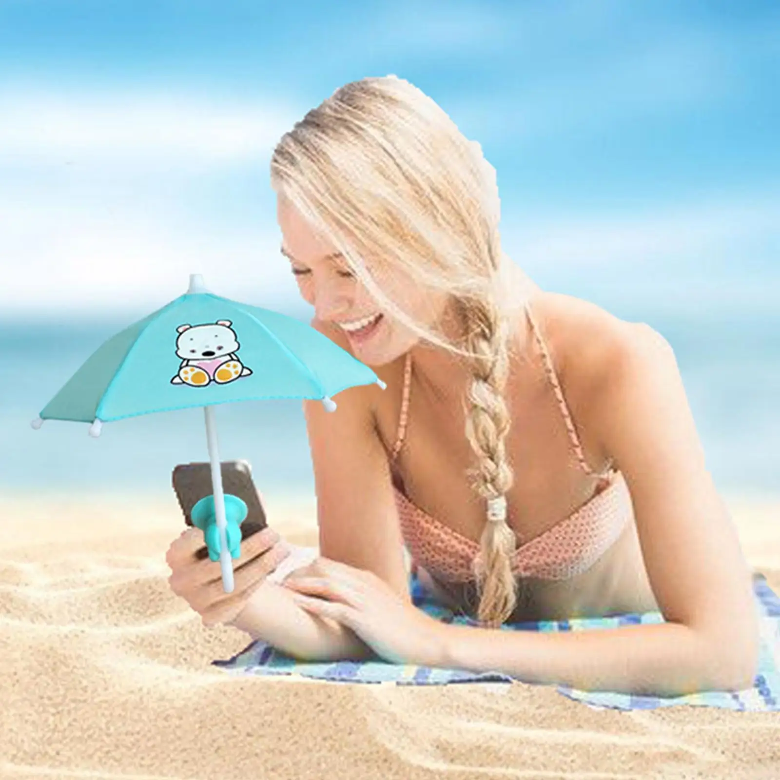 Mini Universal Umbrella Holder With Suction Cup Cell Phone Stands Kawaii Sun Mount for iPhone 12 13 Pro Max Samsung S22