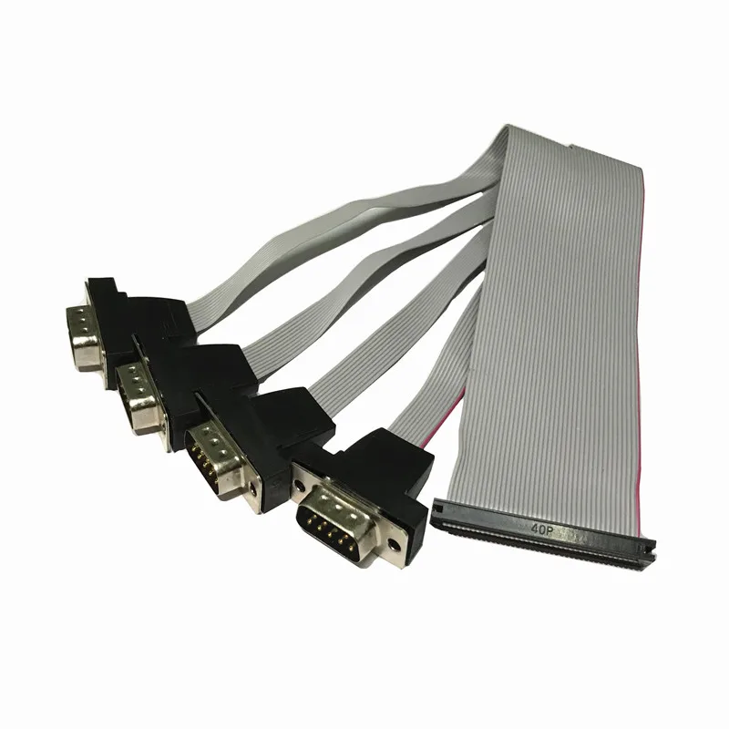 

Промышленное управление fc2.0mm шаг 40P терминал одна минута четыре контакта DB9 серая полоса RS232 последовательный порт com Кабель для передачи данных