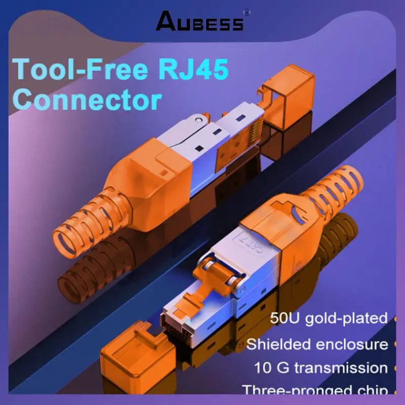 

Blue Wide Range Of Applications Network Cable Butt Joint Reusable Shielded Crystal Head Zinc Alloy Material Orange Black