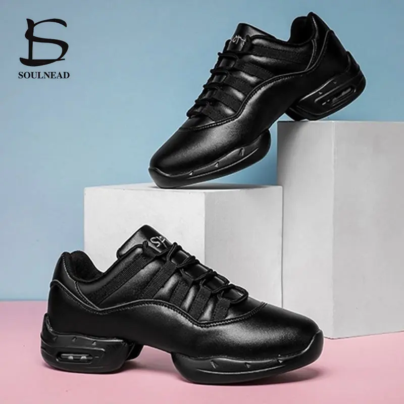 Women's Modern Jazz Dance Shoes Ballroom Girl's Soft Outsole Sports Feature Fitness Practice Dancing Shoes Ladies Dance Sneakers